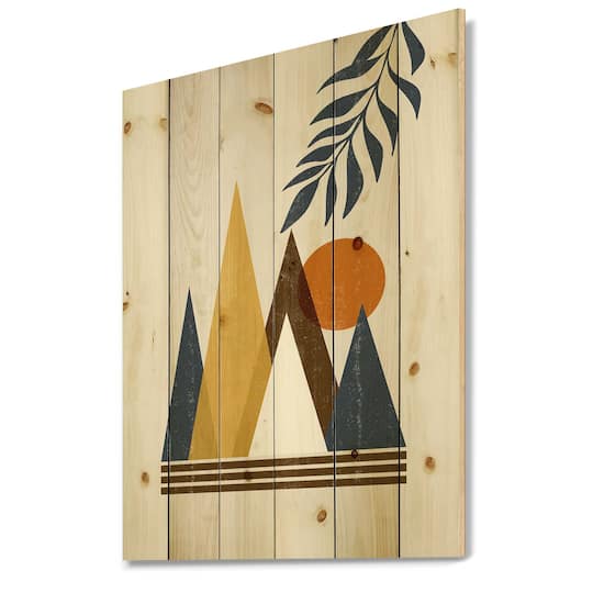 Designart - Abstract Sun and Moon In Mountains I